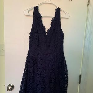 ASTR Navy Lace Midi Dress Size Small